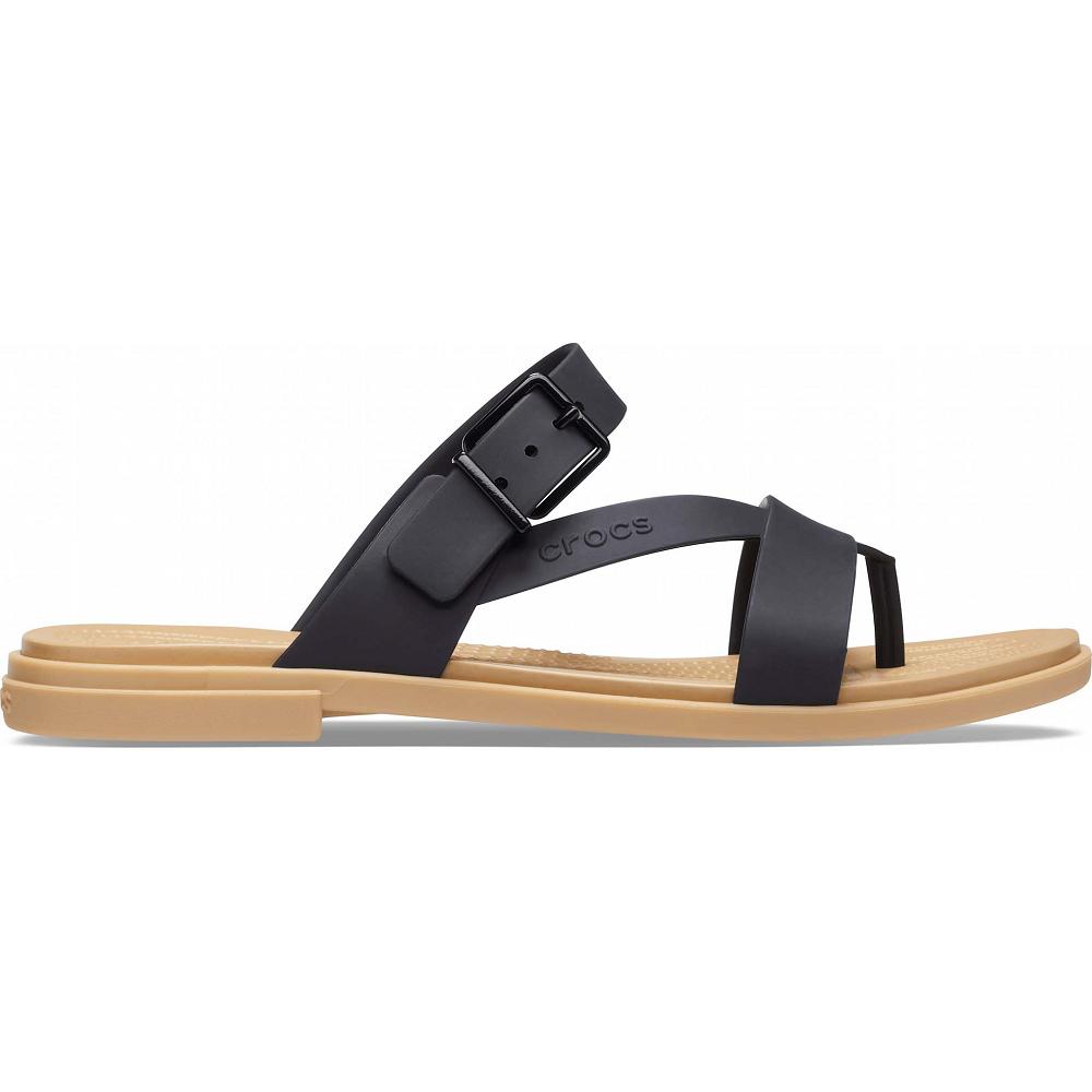 Black Women's Crocs Tulum Toe Post Sandal Sandals | NZ 0476ILHS